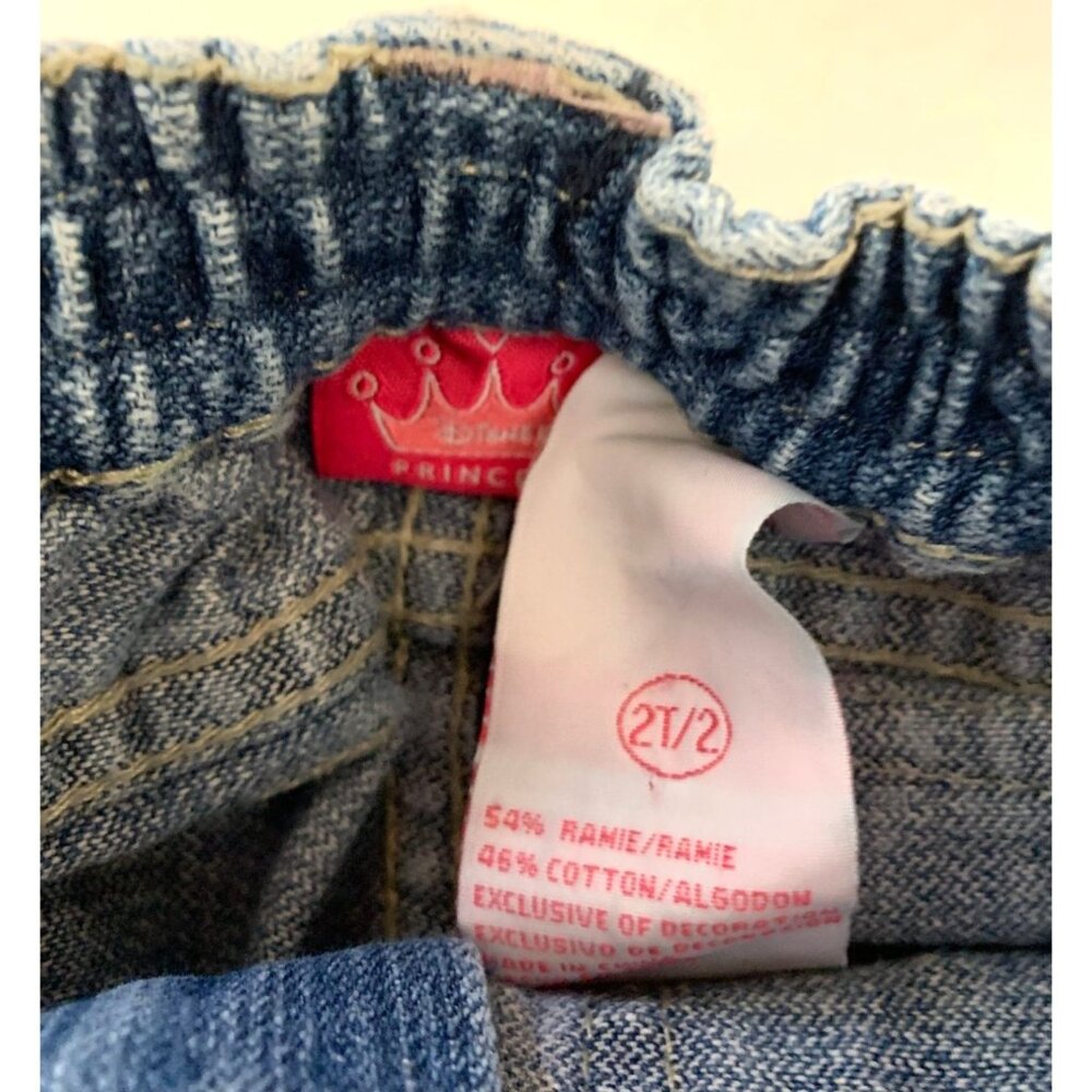Vintage Y2K Disney Princess Girls Sz 2T Jeans Light Wash Embroidered Flare Leg R - Picture 3 of 5